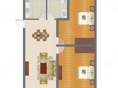 2室2厅 87.00平米