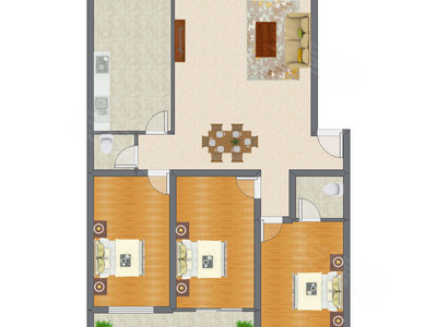 3室2厅 153.70平米