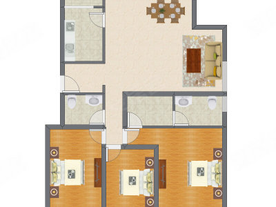 3室2厅 145.70平米