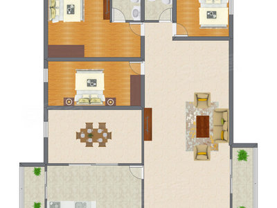 3室2厅 145.83平米