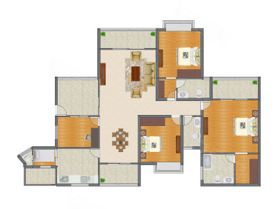 3室2厅 185.78平米户型图