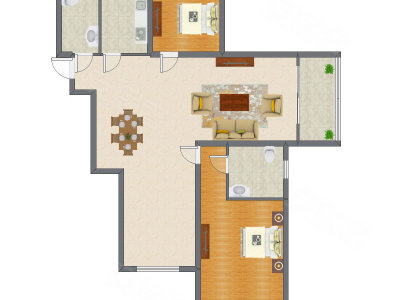 2室2厅 149.00平米户型图