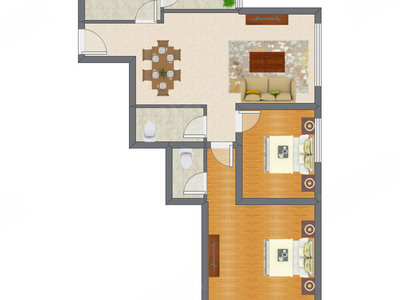 2室2厅 105.40平米