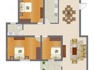 3室2厅 94.69平米