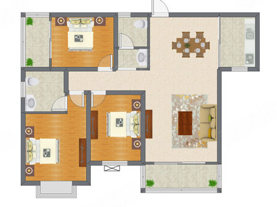 3室2厅 121.60平米