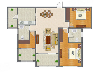 3室2厅 99.46平米户型图