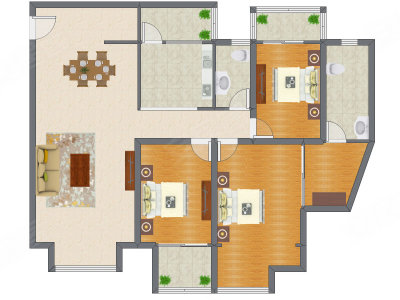 3室2厅 116.55平米