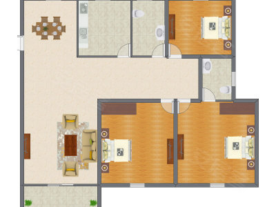 3室1厅 152.16平米