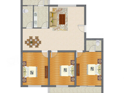 3室2厅 150.47平米