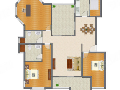 3室2厅 145.22平米