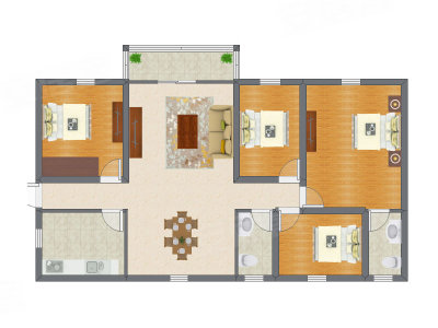 4室2厅 98.15平米