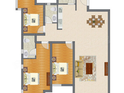 3室2厅 141.38平米