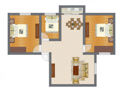 2室2厅 57.18平米