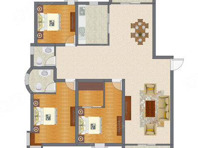 3室2厅 115.21平米