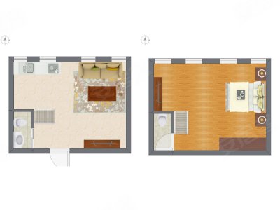 1室1厅 21.04平米户型图