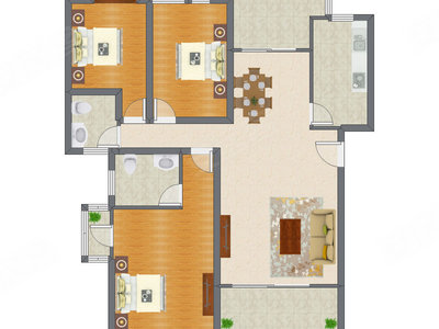 3室2厅 112.23平米户型图