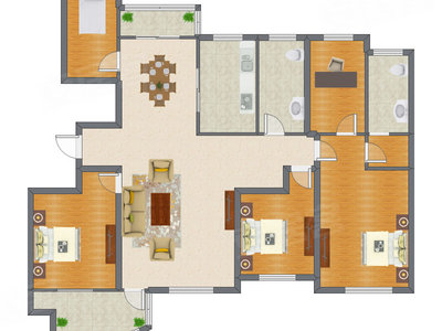 3室2厅 185.83平米