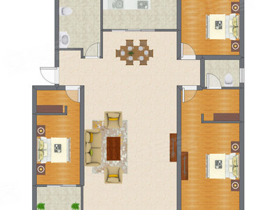 3室2厅 168.00平米
