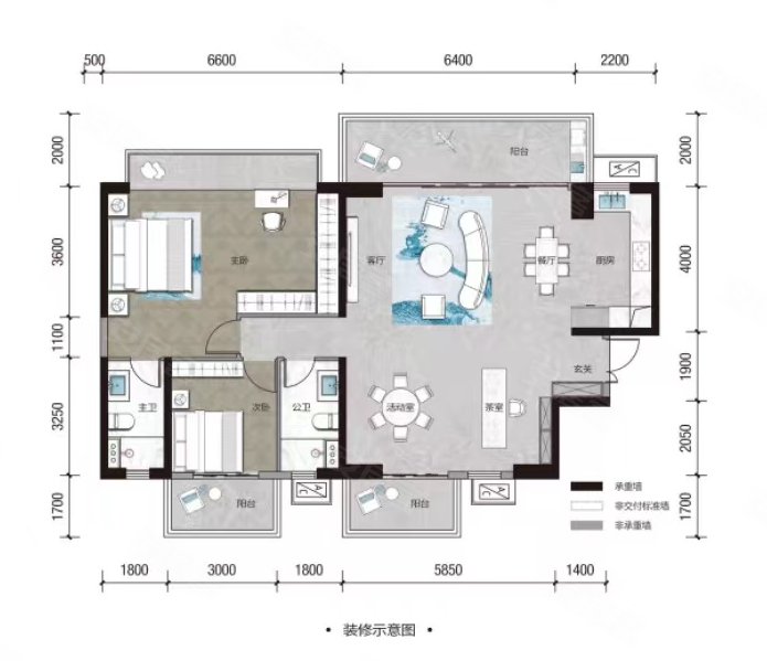 凯旋1号上水湾(新房)2室2厅2卫141㎡西183万