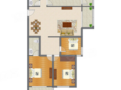3室2厅 168.59平米