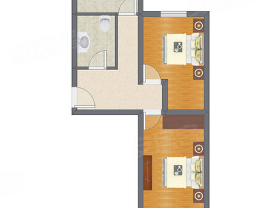 2室1厅 51.00平米户型图