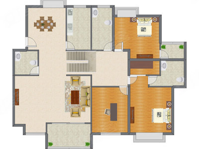 3室2厅 120.00平米