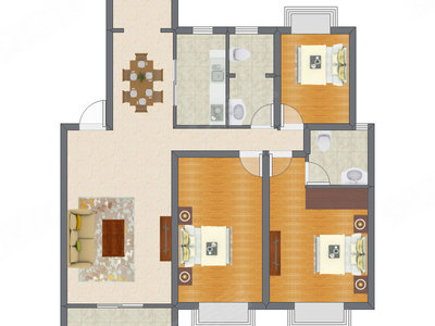 3室2厅 135.10平米