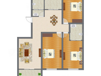 3室1厅 99.65平米
