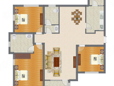 3室2厅 172.00平米