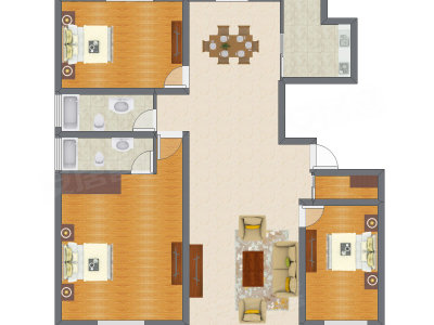 3室2厅 117.26平米