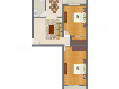 2室2厅 93.98平米户型图