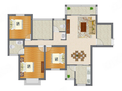 3室2厅 92.31平米