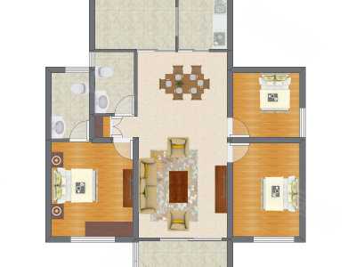 3室2厅 114.17平米