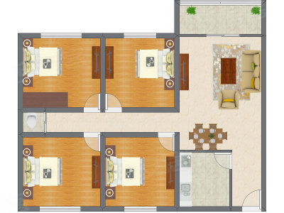 4室2厅 104.90平米
