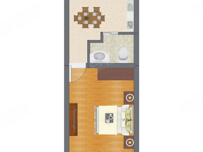 1室1厅 35.26平米