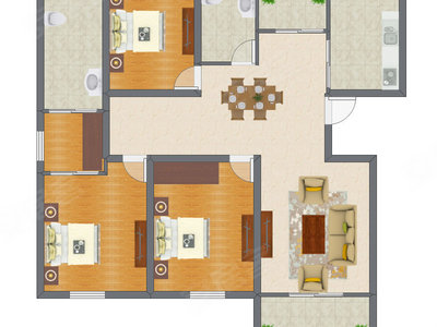 3室2厅 108.50平米