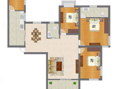 3室2厅 109.83平米