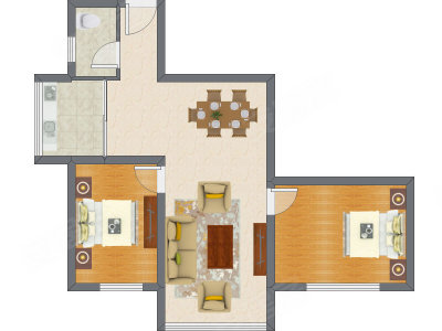 2室2厅 85.90平米