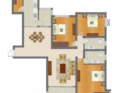 3室2厅 148.15平米