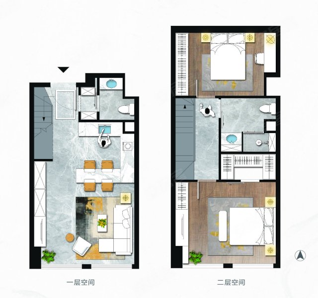 大仟里2室2厅2卫51.52㎡南46万