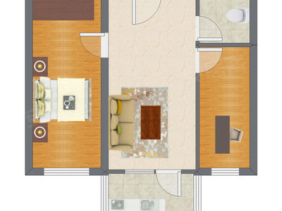 2室1厅 61.26平米