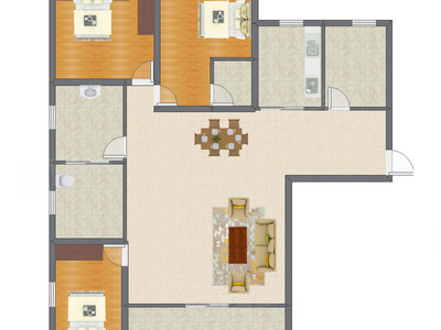 3室2厅 124.91平米
