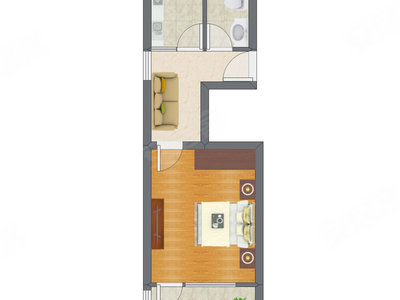 1室1厅 42.00平米户型图