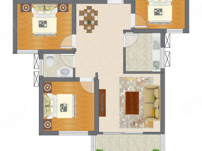3室2厅 88.64平米
