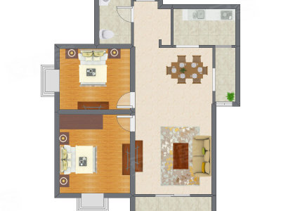 2室2厅 105.70平米