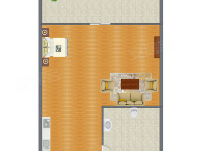 1室1厅 99.82平米户型图