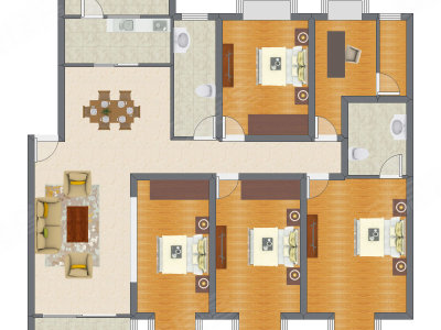 4室2厅 175.55平米