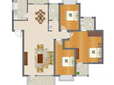 3室2厅 145.12平米