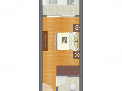 1室0厅 35.04平米户型图