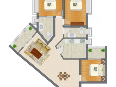 3室1厅 103.10平米